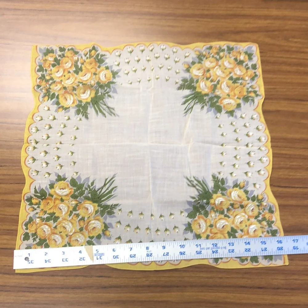 Vintage Yellow Roses Scarf
